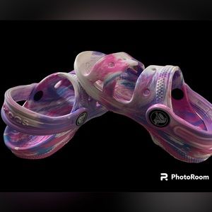 Crocs toddler purple marble sandals 7c